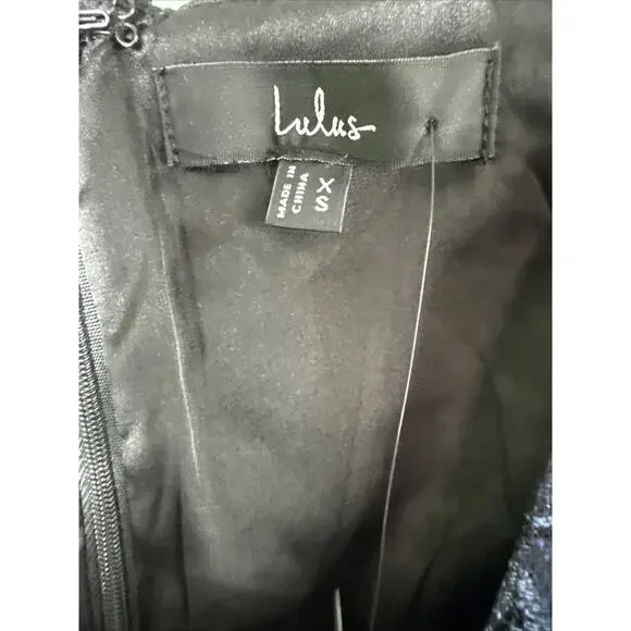 Lulu’s Make It Mesmerizing Navy Blue Jacquard Tiered Midi Dress, XS - Picture 3 of 8